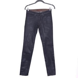 J BRAND Coated Skinny Leggings Mocha Brown Cotton Stretch Jeans Women's 25